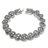 Kinel Boho Crystal Bracelet Antique Tibetan Silver Heart