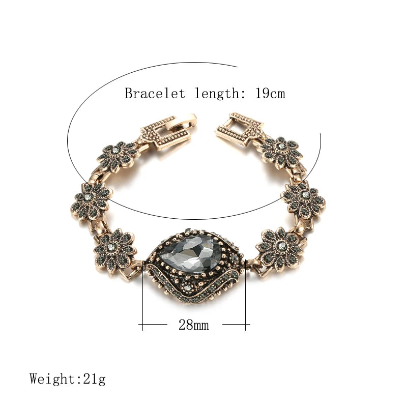 Kinel Vintage Crystal Link Bracelet