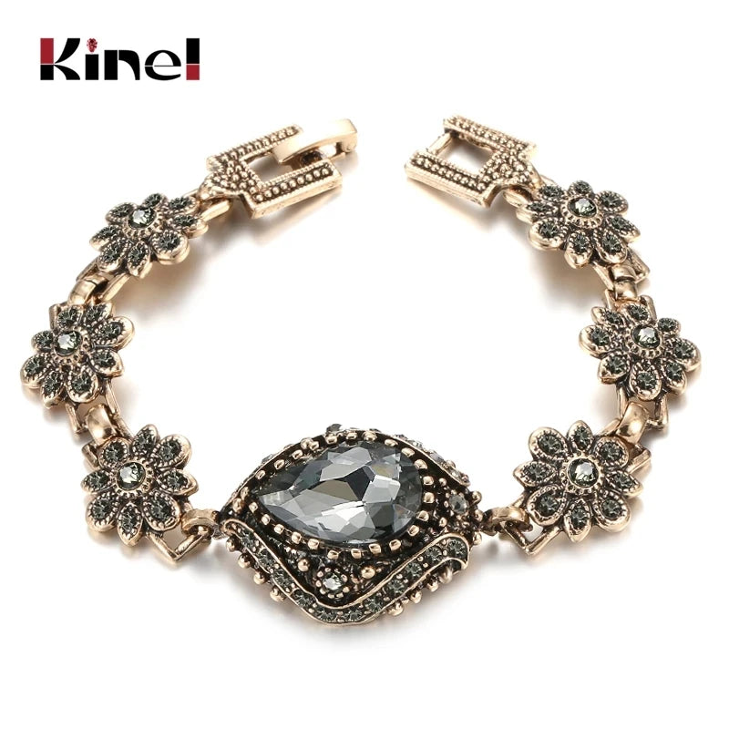 Kinel Vintage Crystal Link Bracelet