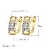 Kinel Classic Stud Earrings Silver CZ Women Engagement Wedding