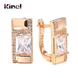 Kinel Classic 585 Rose Natural Zircon Stud Earrings for Women
