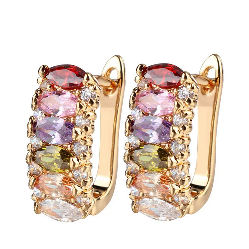 Kinel Marquise CZ Flower Stud Earrings Set