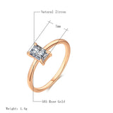 Kinel 585 Rose Bride Wedding Ring Fine Jewelry Natural Zircon Rings for Women