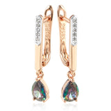 Colorful Natural Zircon Drop Earrings 585 Rose Silver Mix Wedding Party Daily