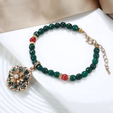 Kinel Ethnic Bride Bracelet Green Natural Stone Fine Vintage Wedding
