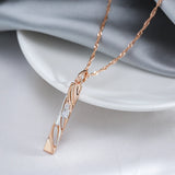Kinel Zircon Pendant Necklace 585 Rose and Silver Plating Jewelry
