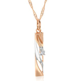 Kinel Zircon Pendant Necklace 585 Rose and Silver Plating Jewelry