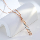 Kinel Zircon Pendant Necklace 585 Rose and Silver Plating Jewelry