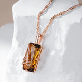 Kinel Light Brown Zircon Pendant Necklace 585 Rose Gold