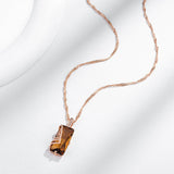 Kinel Light Brown Zircon Pendant Necklace 585 Rose Gold