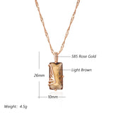Kinel Light Brown Zircon Pendant Necklace 585 Rose Gold