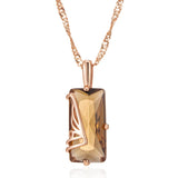 Kinel Light Brown Zircon Pendant Necklace 585 Rose Gold