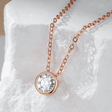 Kinel Natural Zircon Pendant Necklace 585 Rose Round Charms
