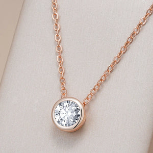Kinel Natural Zircon Pendant Necklace 585 Rose Round Charms