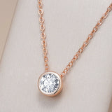 Kinel Natural Zircon Pendant Necklace 585 Rose Round Charms