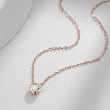 Kinel Natural Zircon Pendant Necklace 585 Rose Round Charms