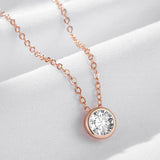 Kinel Natural Zircon Pendant Necklace 585 Rose Round Charms