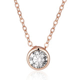 Kinel Natural Zircon Pendant Necklace 585 Rose Round Charms