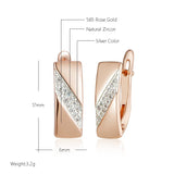 Kinel Square Wide Earrings 585 Rose Silver Mix Natural Zircon Ethnic Bride