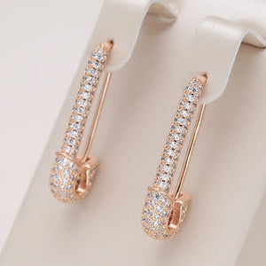Kinel Zircon Stud Earrings 585 Rose Dangle