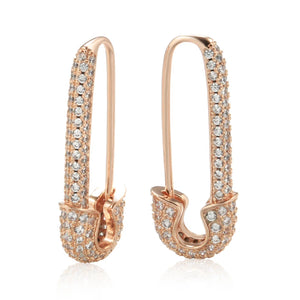 Kinel Zircon Stud Earrings 585 Rose Dangle