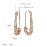 Kinel Zircon Stud Earrings 585 Rose Dangle