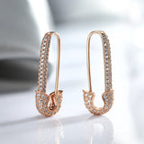 Kinel Zircon Stud Earrings 585 Rose Dangle