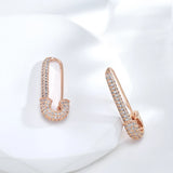Kinel Zircon Stud Earrings 585 Rose Dangle