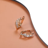 Kinel 585 Rose Dangle Earrings Natural Zircon Vintage Earrings For Women