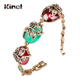 Kinel Hot Charm Ethnic Bracelets Gray Crystal Antique Flower Bracelet