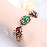 Kinel Hot Charm Ethnic Bracelets Gray Crystal Antique Flower Bracelet