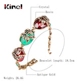 Kinel Hot Charm Ethnic Bracelets Gray Crystal Antique Flower Bracelet