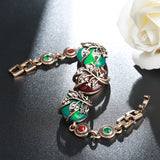 Kinel Hot Charm Ethnic Bracelets Gray Crystal Antique Flower Bracelet