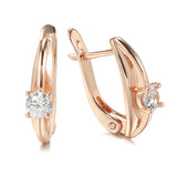 Kinel Hot Classic Drop Earrings 585 Rose Natural Zircon Earrings For Women
