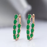 Emerald Cut Zircon Long Drop Earrings 585 Rose Women Earrings