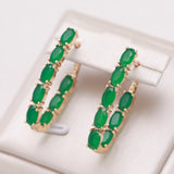 Emerald Cut Zircon Long Drop Earrings 585 Rose Women Earrings