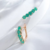 Kinel Hot Emerald Round Cut Drop Earrings for Women Natural Zircon