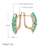 Kinel Hot Emerald Round Cut Drop Earrings for Women Natural Zircon
