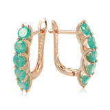 Kinel Hot Emerald Round Cut Drop Earrings for Women Natural Zircon