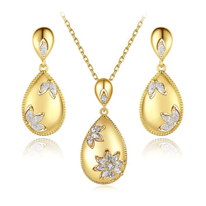 Kinel Hot 18K Jewelry Set Dangle Earrings Necklace For Women