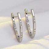 Kinel Geometric Silver Drop Earrings Natural Zircon Jewelry