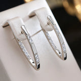 Kinel Geometric Silver Drop Earrings Natural Zircon Jewelry