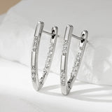 Kinel Geometric Silver Drop Earrings Natural Zircon Jewelry