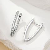 Kinel Geometric Silver Drop Earrings Natural Zircon Jewelry