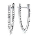 Kinel Geometric Silver Drop Earrings Natural Zircon Jewelry
