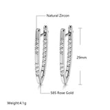 Kinel Geometric Silver Drop Earrings Natural Zircon Jewelry