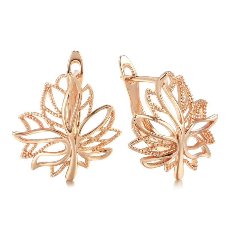 Kinel 585 Rose Leaf Earrings For Women
