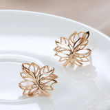 Kinel 585 Rose Leaf Earrings For Women