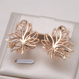 Kinel 585 Rose Leaf Earrings For Women