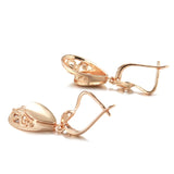 Kinel 585 Rose Water Drop Earrings Ethnic Bride Wedding Jewelry